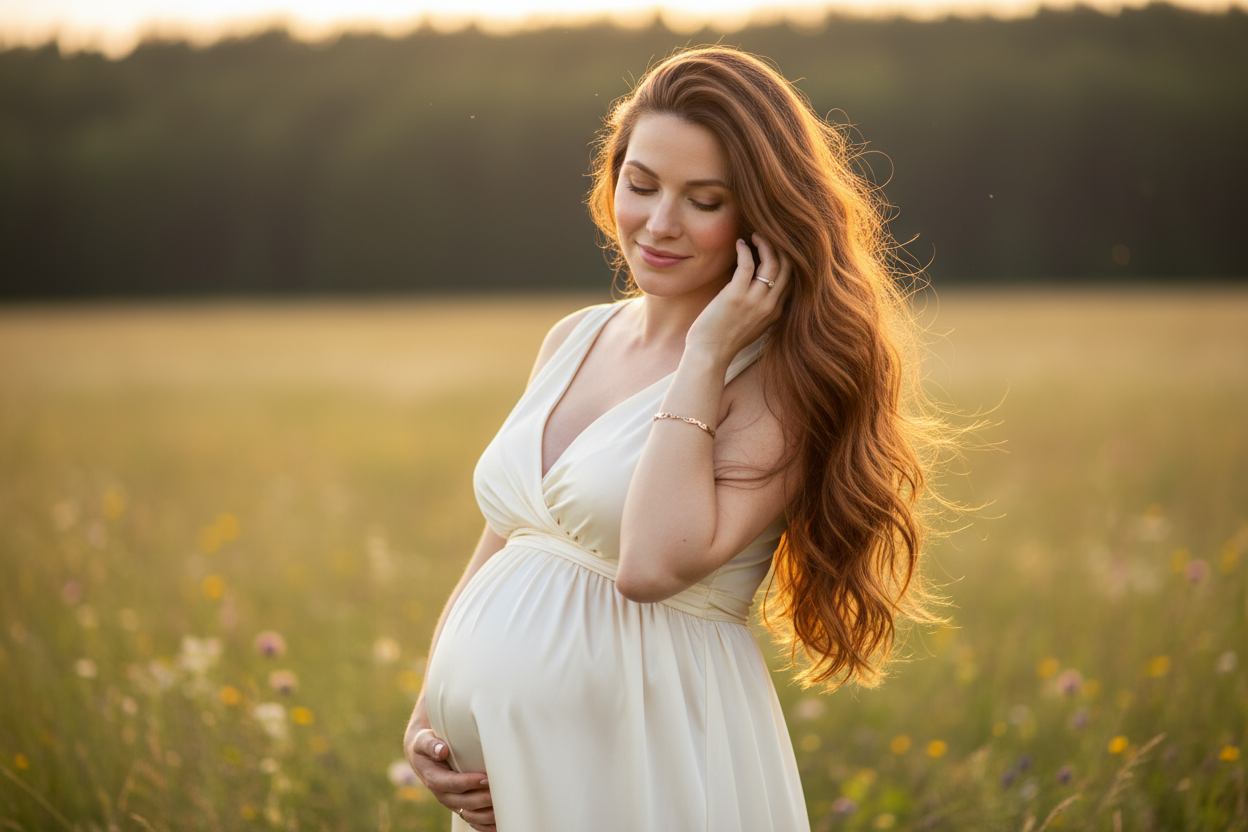 pregnant lady with hair growth